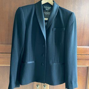 Vintage Cynthia Howie for Maggy Boutique Black Blazer with Satin Collar Like New